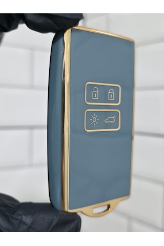 Renault Austral Megane E-tech Talisman Clio Uyumlu Anahtar Kılıfı Gri - Gold