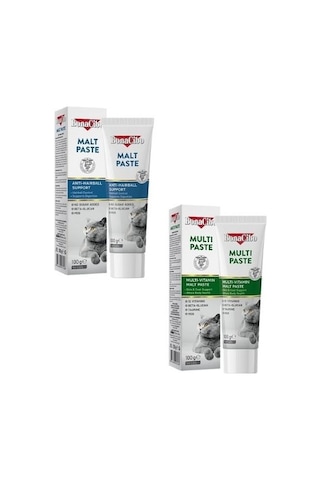 2'li Kedi Bakım Seti: Malt Paste Tüy Yumağı Macunu Ve Multi Paste Multivitamin 2 X 100g