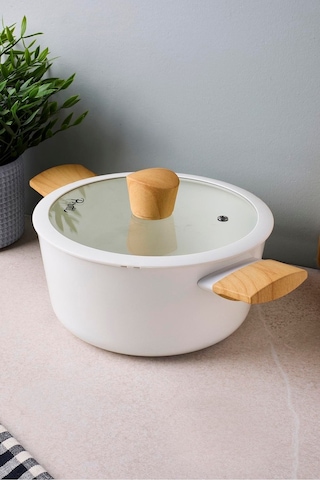 Danish Cook Beige İndüksiyon Tabanlı Derin Tencere 20 Cm Bej Bej