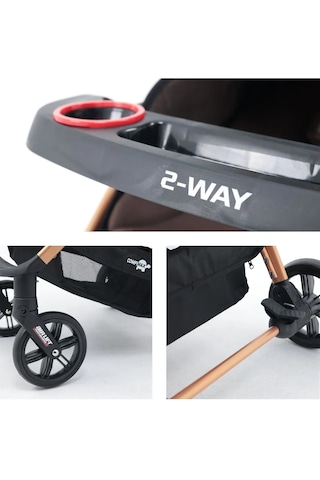 2-way Çift Yönlü Bebek Arabası Wood Brown
