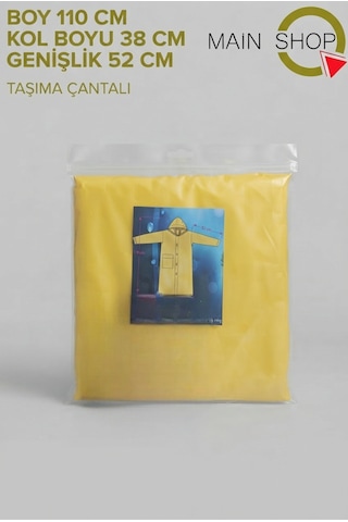 Mainshop Çocuk Sarı Su Ve Rüzgar Geçirmez Siperlikli Kapüşonlu Çıtçıtlı Cepli Yağmurluk 8-12 Yaş