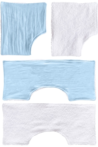 Müslin-havlu 2'li Çift Yönlü Omuz Bezi Gaz Çıkarma Bezi M-beyaz Beyaz - Mavi