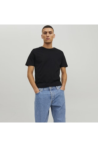 Jack & Jones Bisiklet Yaka Basic Tisört-Organic 12156101 Siyah