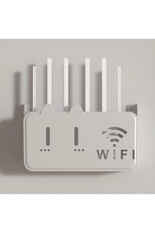 Beyaz Pleksi Kedi Desenli Wifi Kutusu Duvar Asılabilir Sigorta Ve Modem Saklama Kutusu 25x15x6 Cm Diğer