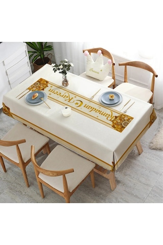 Golden Laurel Ramazan Ayına Özel, Leke Tutmaz, Dertsiz Masa Örtüsü 150x220 - V6 Gold Gold