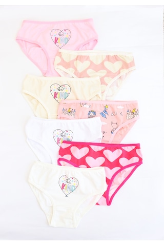 Harika Kids Kız Çocuk Pamuklu Baskılı Desenli Pamuklu 7'li Paket Slip Külot 001