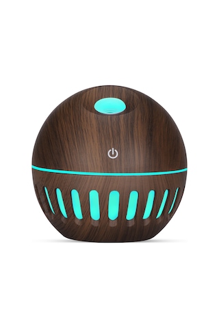 Monyee Mini Ahşap Desenli Usb Nemlendirici - 130ml, Led Gece Lambası, Aromaterapi, Sessiz İşlevli, Ev/ofis Kullanıma Uygun