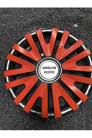 13 İnç Jant Kapağı Renault Kırmızı Renkli Kırılmaz + 4 Adet Amblem 3911k9renault