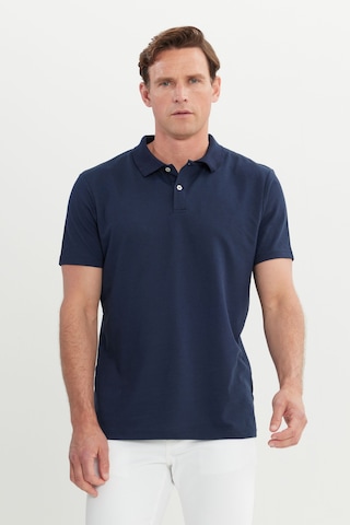 AC&Co / Altınyıldız Classics Erkek Lacı-lacı Pamuklu Slim Fit Dar Kesim Polo Yaka Tişört Lacivert