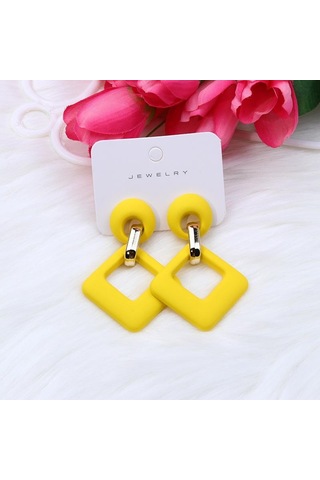 Sarı Opk, 2023'ün Yeniliği, 12 Renk, Kare Akrilik Çerçeveler, Kadınlar İçin Lüks Çok Renkli Geometrik Küpe, Takı Pd1488 Sarı