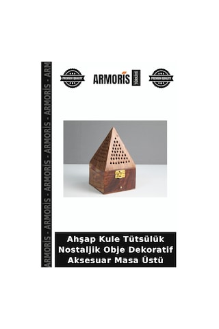Ahşap Kule Tütsülük Nostaljik Obje Dekoratif Aksesuar Masa Üstü