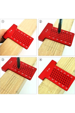 Ccgloball T-60 Delik Konumlandırma Metrik Ölçüm Cetvel