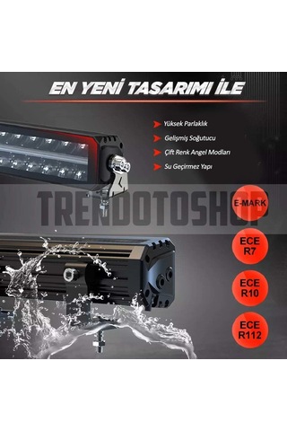 Superior Mystique 35 Cm 180w Amber-beyaz Angel Off Road Led Bar