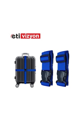 Etivizyon Valiz Bavul Emniyet Kemeri 2 Adet Mavi