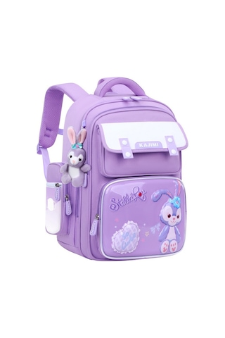 Kız Sırt Çantası, Çocuklar Için Büyük Kapasiteli Omurga Sırt Çantası Mor
