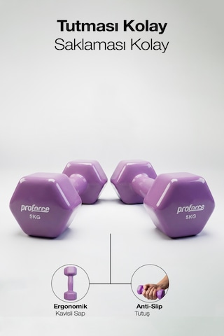 Proforce Vdb Dışı Vinil Kaplı Içi Çelik Döküm Ağırlık Dambıl Mavi 5 KG