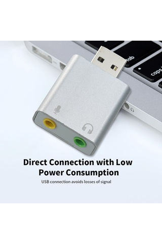 Konesam Usb Dış Ses Kartı, 3.5mm Kulaklık Ve Mikrofon Dönüştürücü, Sürücü Gerektirmeyen, Bilgisayar Ve Dizüstü İçin, Altın Renk
