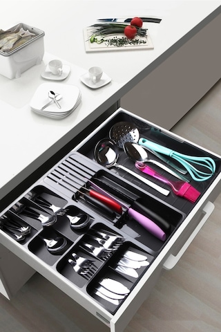 Nandy Home Maxi Ayarlanabilir Kayar Kızaklı Çekmece İçi Kaşıklık