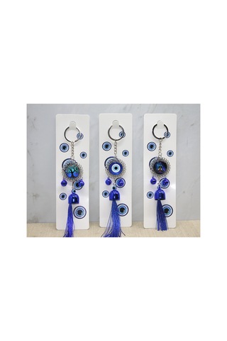 5 Adet Metal Nazar Boncuğu Anahtarlık Metal Tasarımlı Nazar Süsü Ve Anahtar Aksesuarı, 20 Cm, Keychain