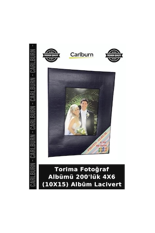 Delux Serisi Torima Fotoğraf Albümü 200'lük 4x6 10x15 Albüm Lacivert Kullanışlı Hobi