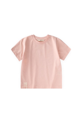 Cigit Etiket Detaylı T-shirt 2-10 Yaş Pudra Pembe