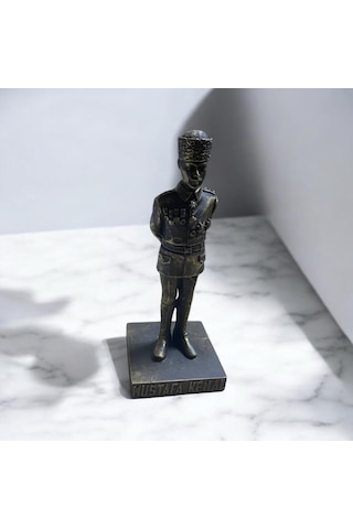 Mustafa Kemal Yazılı Atatürk Büstü - Bronz Görünümlü - Özel Tasarım Atatürk Biblosu