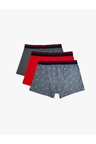 Koton 3'lü Boxer Seti Baskılı Pamuklu Mavi Melange 5wlm90019mk Mavi Melanj