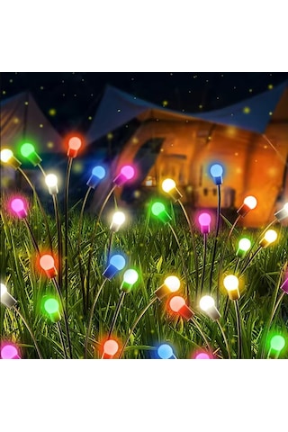 Solar 8 Top Çok Renkli Ateş Böceği Led Bahçe Aydınlatma Solar Bahçe Süsü Çok Renkli