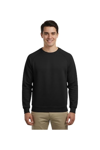 Erkek Spor Reklam Kol Sweatshirt Regular Fit Bgl-st04951 Siyah