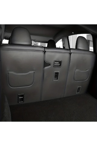 Honeybeeshop Tesla Model 3 Y Arka Koltuk Koruyucu Tekme Paspası Pu Deri Kaplamalı Çizilmeye Dayanıklı