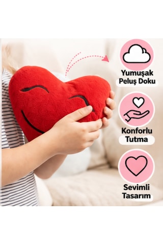 Peluş Kalp Oyucak Kırmızı
