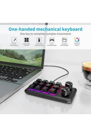 Dancemonkey 12 Tuşlu Kablosuz Klavye - Kırmızı Switch, Ps3/pc Tasarım İçin