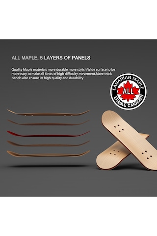 Gajeena Siyah Rulolu Rulmanlı Profesyonel Parmak Kaykayı: Beş Katlı Ahşap Gövde, Alüminyum Tekerlekler, Sahna Tahtasında Sallanabilir Oyuncak