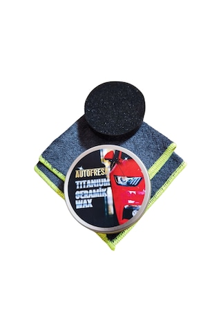 Autofresh Titanyum Seramik Wax Araç Parlatıcı Canuaba Wax 175 G + Sünger ve Mikrofiber Bez