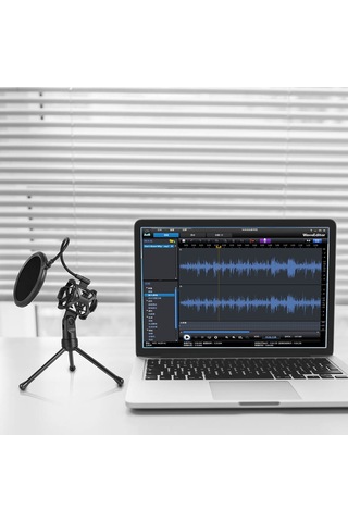 Pop Filtresi Masaüstü Mikrofon Standı Podcast'ler, Akış Ve Toplantılar İçin Şok Montajı Ve Tutucu İle