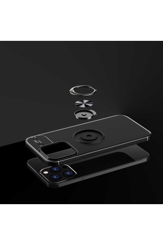 Apple Uyumlu iPhone 14 Pro Max Kılıf Yüzüklü Magnetli Ravel Case Kapak