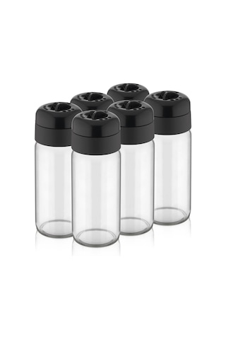 Mithra Life 6 Adet 245 Ml Döner Kapaklı Cam Baharatlık Takımı Mıt1085 Karışık