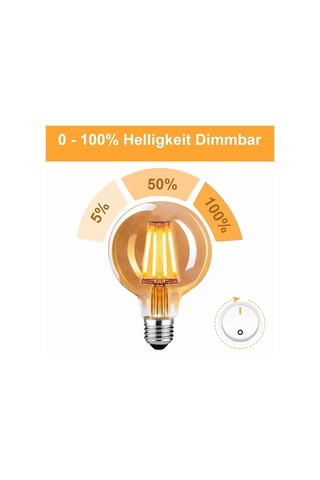 Vintage E27 Led Lamba, Kısılabilir E27 Vintage Lamba 4w G80, Vintage E27 Lamba Sıcak Beyaz 2700k, Vintage Led Lamba İdeal - 4'lü Paket