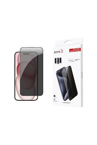 Apple Uyumlu iPhone 15 Plus Zore Anti-dust Privacy Temperli Ekran Koruyucu