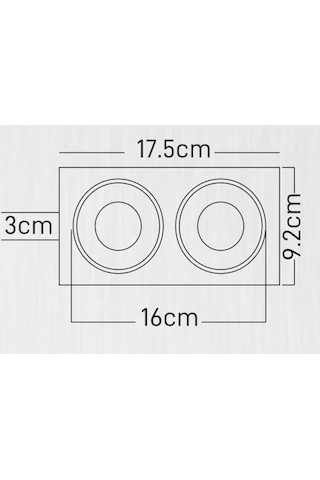 Maxled Sıva Altı Gu 10 Duylu İkili Siyah Bakır Dekoratif Spot Kasa Mx 2022