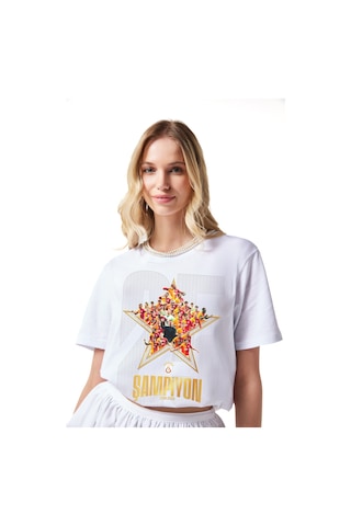 Gsstore Galatasaray Şampiyonluk Kolaj T-shirt E251353 Beyaz