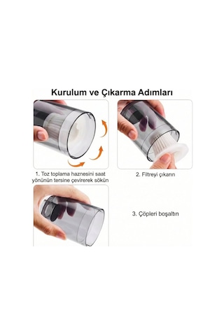 Mini Süpürge Yıkanabilir Hepa Filtre 55 Mm Uyumlu Elektrikli Süpürge Filtresi 3 Adet