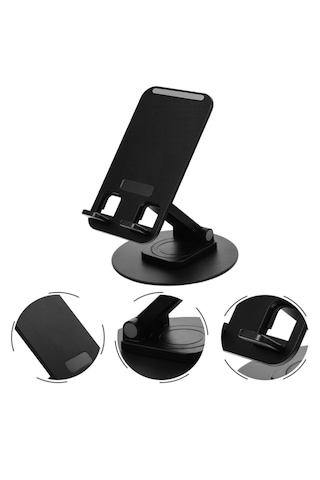V10 Telefon Tutucu Telefon Tablet Standı Metal 360 Kaydırmaz