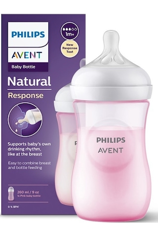 Philips Avent Natural Response Pp Pembe Biberon 1+ Ay 260 Ml Scy9 Çok Renkli