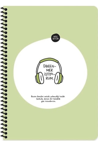 Keskin Hisli Şeyler A4 Çizgili Spiralli Stickerli Defter Dinlenmek İstiyorum 80yp