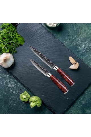 Alpargos Japon Tarzı 2li Bıçak Seti Ütility-paring Inox