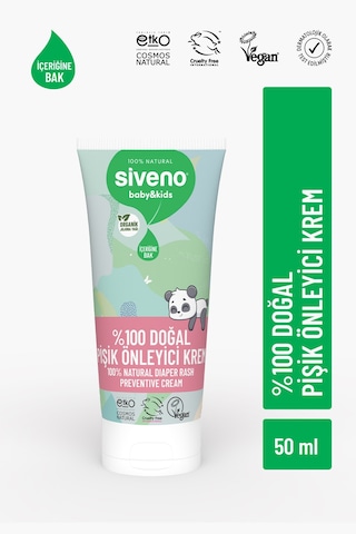 Siveno %100 Doğal Bebek Pişik Önleyici Jel Krem Çinko Hassas Hipoalerjenik Vegan Bakım Kremi 50 Ml