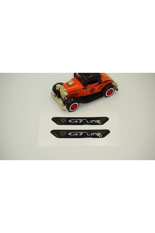 Peugeot Gt Line Logo Çamurluk Yanı Ve Ayna Metalize Damla Desen 3