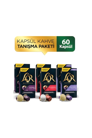 L'or Nespresso Uyumlu Kapsül L'or Supremo + L'or Splendente + L'or Lungo 6 x 10'lu