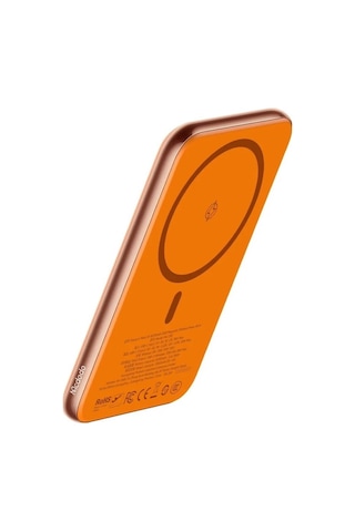 Mc-2932 Metaair 20w 5000mah Ultra Ince Metal Manyetik Kablosuz Powerbank Turuncu